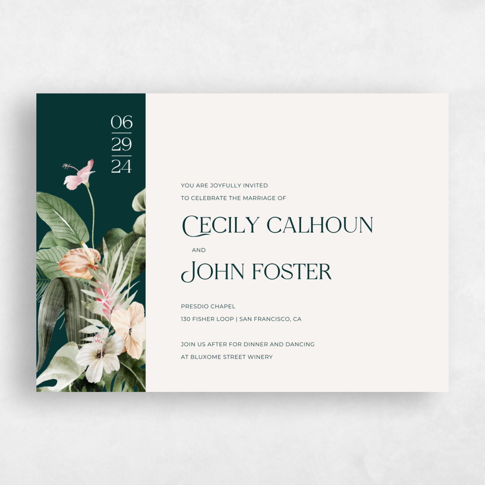 Katmai Landscape | Dark Emerald | Zola Wedding Invitations