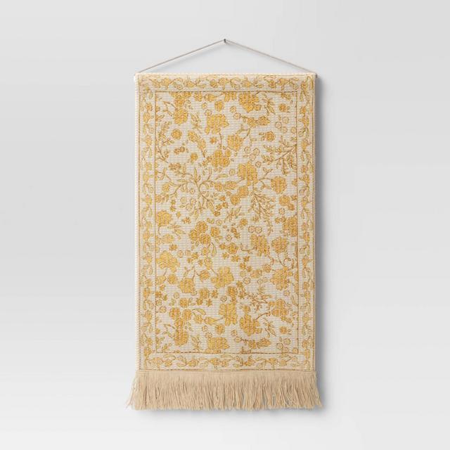 Woven Cotton Printed Wall Tapestry Yellow - Threshold™