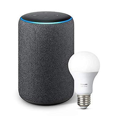 Echo Plus (2nd Gen) with Philips Hue Bulb - Alexa smart home starter kit - Charcoal