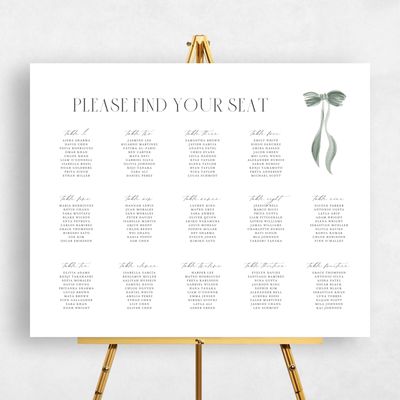 Sage, Green Wedding Sign - Brienno Seating Chart