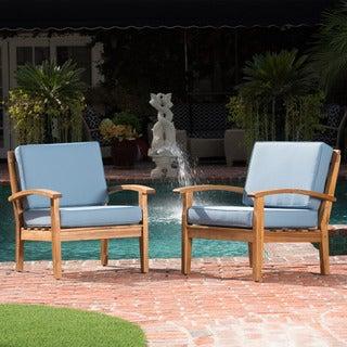 Peyton Outdoor Wooden Club Chair (Set of 2) by Christopher Knight Home - Beige