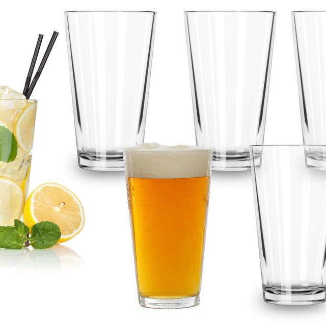 Classic Premium Beer Pint Glasses 16 Ounce - Set Of 6
