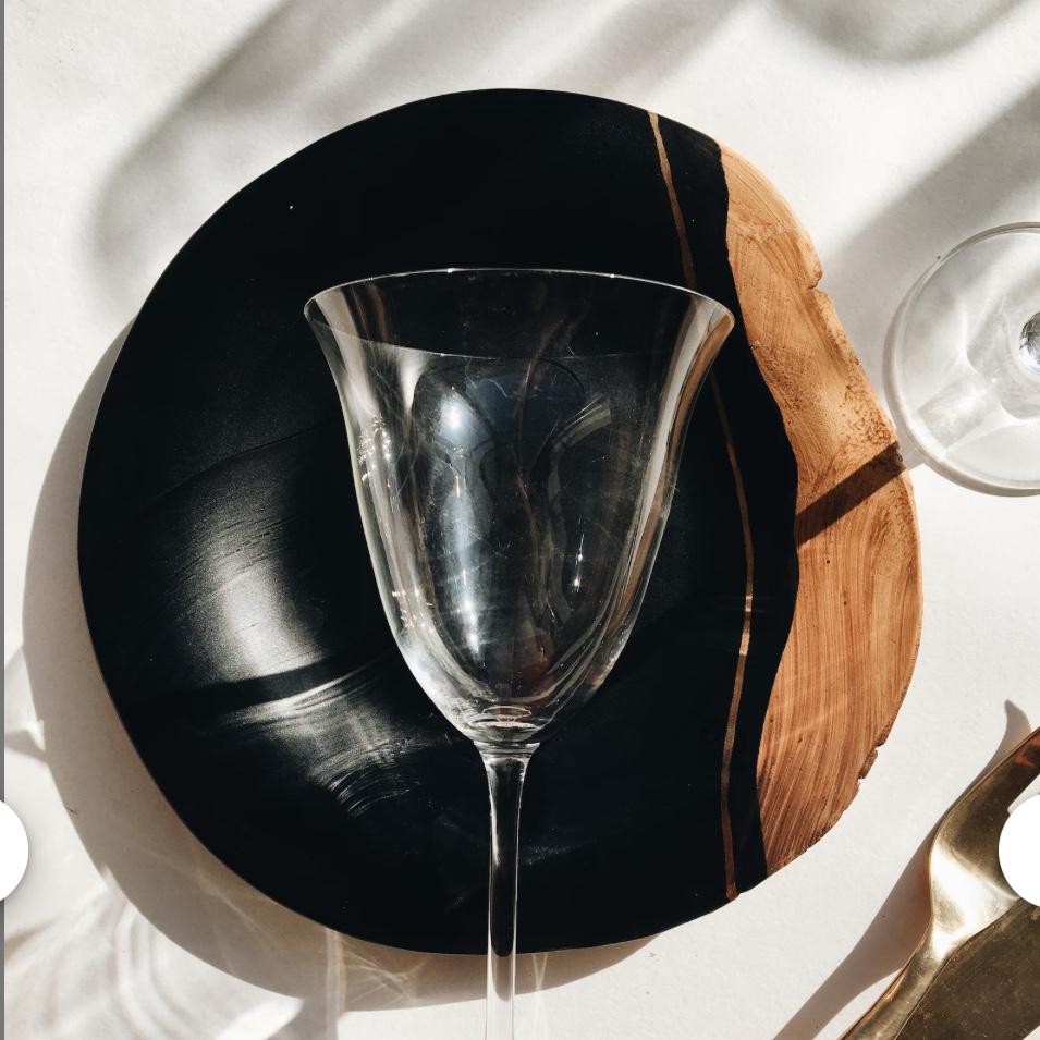 Set of 2 - Raw Edge Ceramic Plates