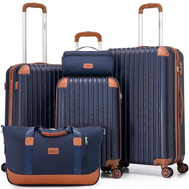 Cosbarn Luggage Sets 5 Piece Suitcases with Wheels, Suitcase Set ABS Hard Case Luggage with TSA Lock Spinner Wheels Durable Travel Luggage