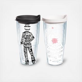 Dress And Tuxedo 2-Piece Tumbler Set with Travel Lid