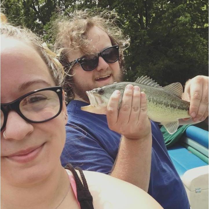 I caught my first fish, but I didn't want to touch it! Thanks babe!