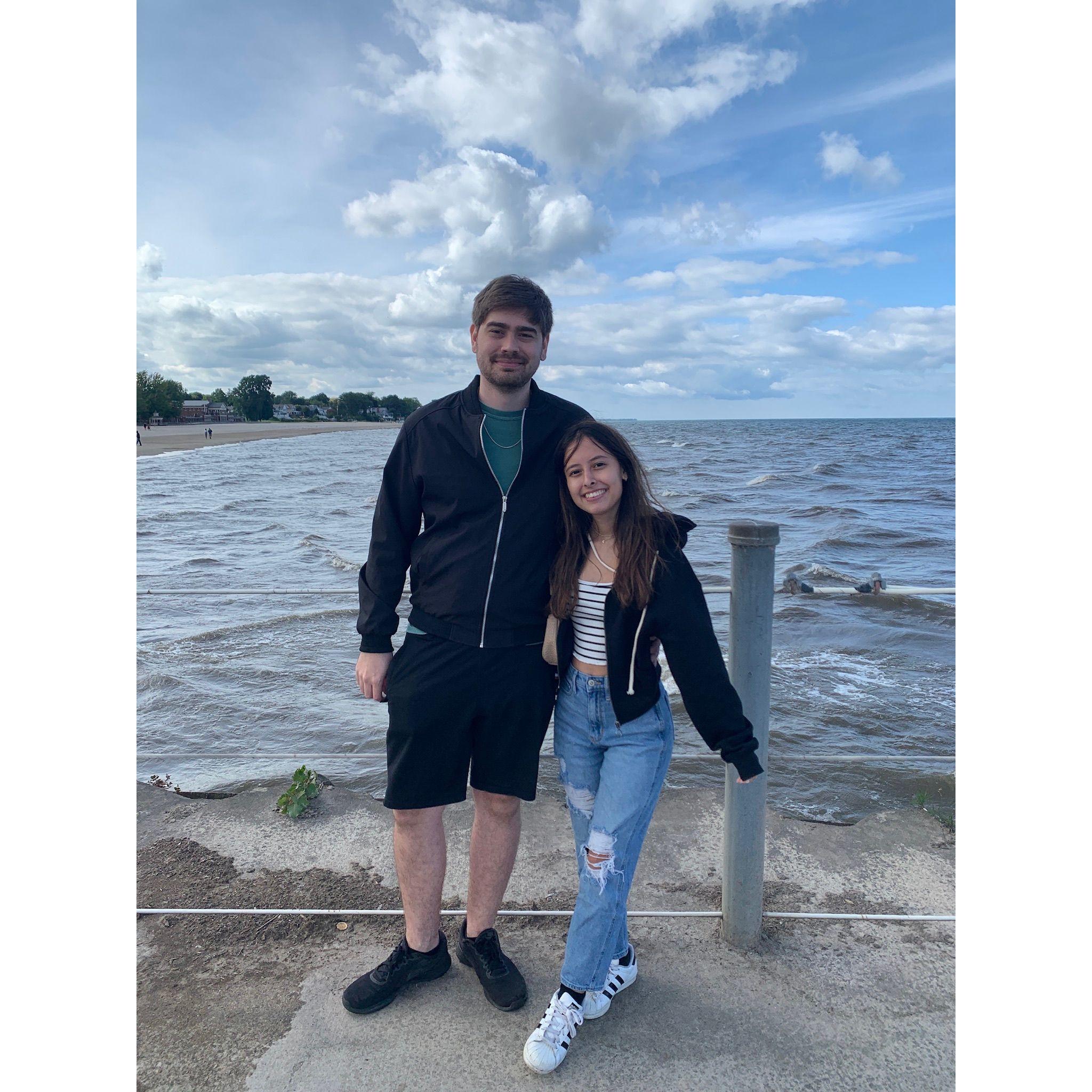 At Lake Ontario during our trip to visit Clayton's grandparents in Rochester, New York