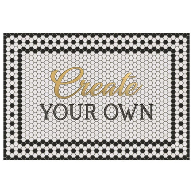 Personalized Vinyl Mat with Gold Script "The Wapplers"