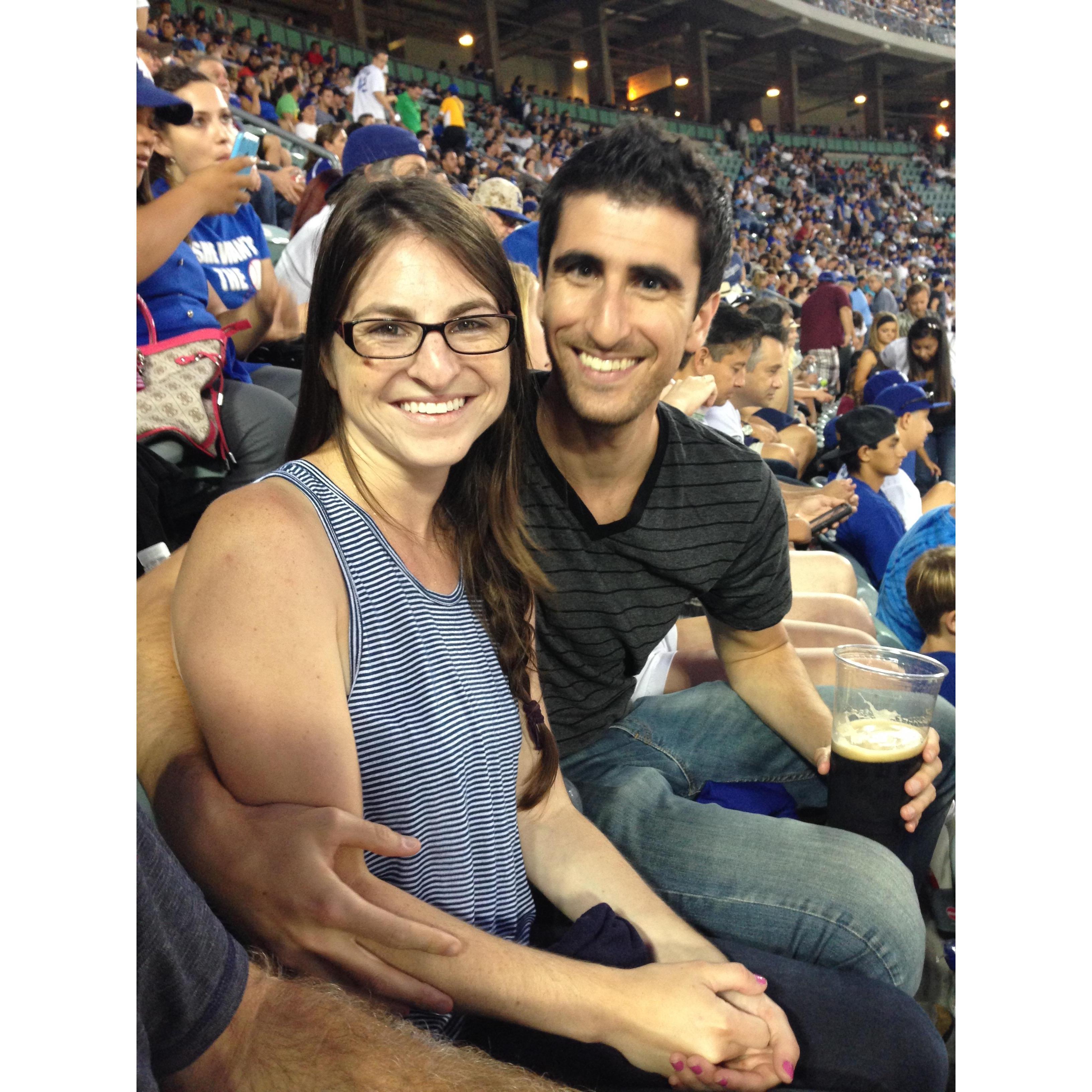 Dodgers vs Brewers on fireworks night at Dodger Stadium