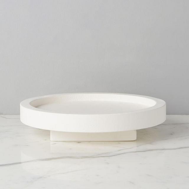 Handmade Reclaimed Pine Nesting Lazy Susan, Small - White