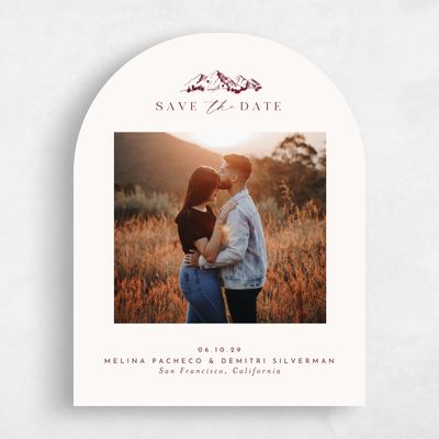 Red Arch Wedding Save the Date - Crispin Photo