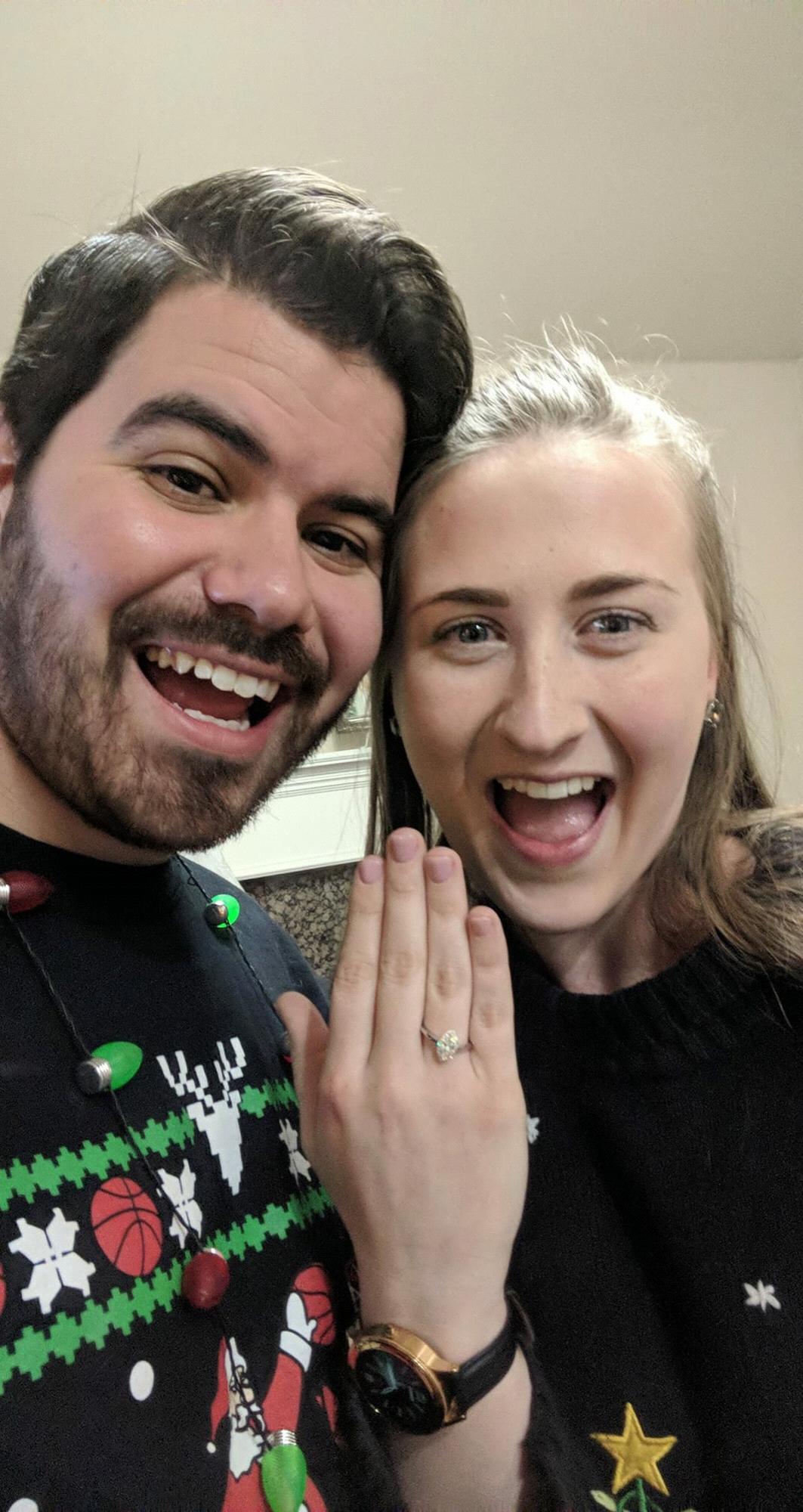 Ugly Sweater engagement photo - December 22nd, 2018