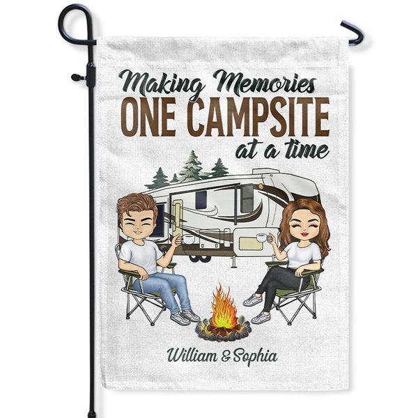 Husband Wife Camping Couple - Personalized Custom Flag