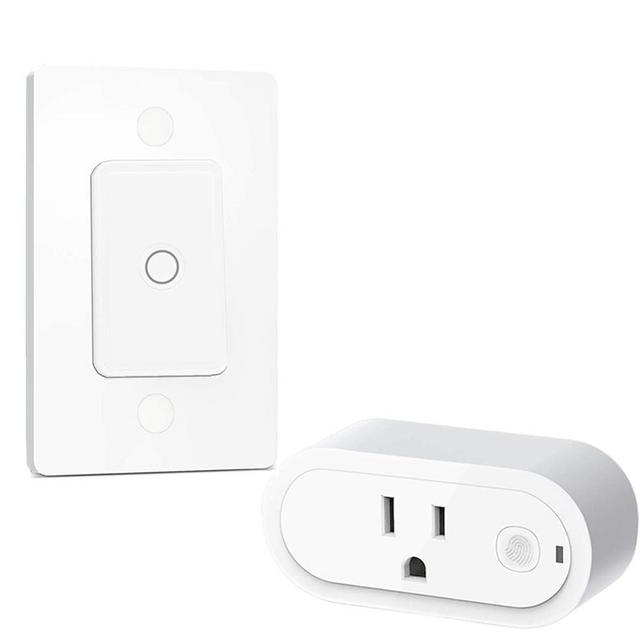 LoraTap Remote Control Outlet Plug with Remote, Grounded Outlet, 656ft Range Wireless Switch for Indoor Lamps and Household Appliances, No Hub Required, White (16A Wireless Outlet and Switch)