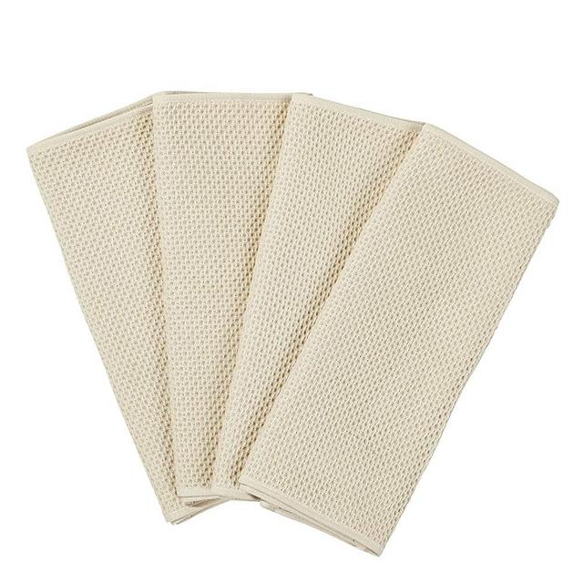 Eurow Microfiber Waffle Weave Kitchen Towel (3-Pack, White)