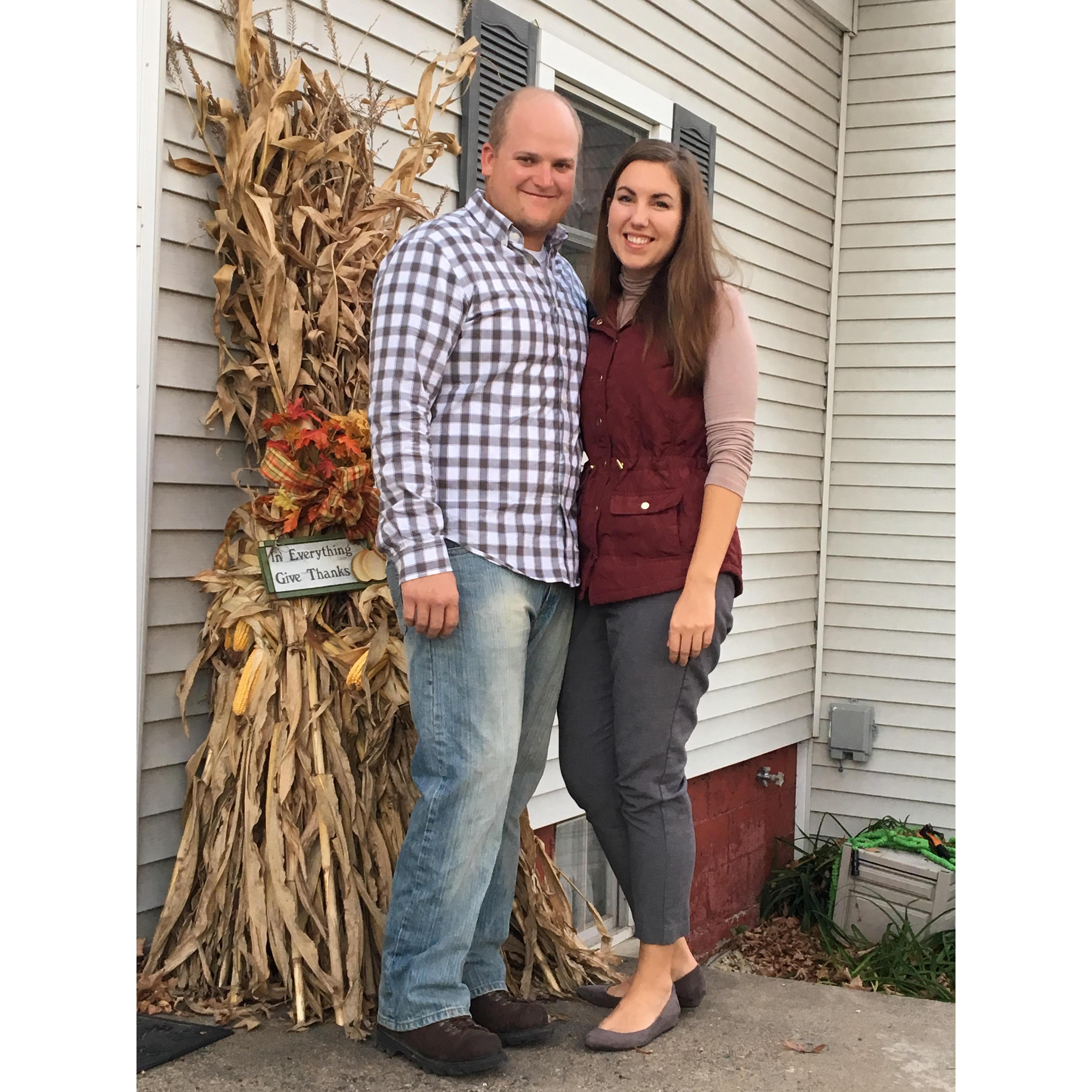 Giving thanks with Chelsea's family.