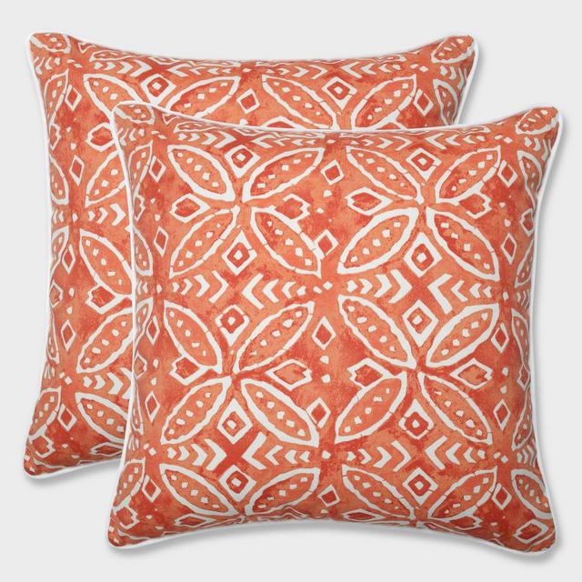 16.5" 2pk Merida Pimento Throw Pillows Orange - Pillow Perfect