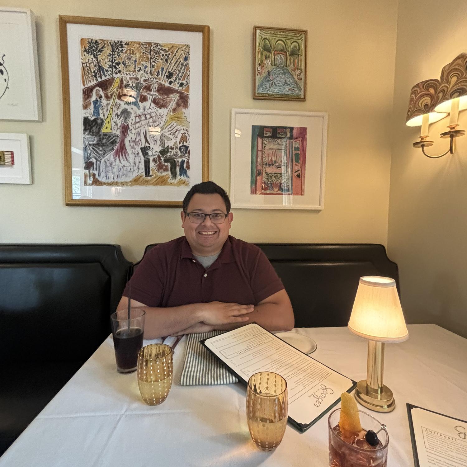 Our cutie date at George's where David planned the sweetest proposal