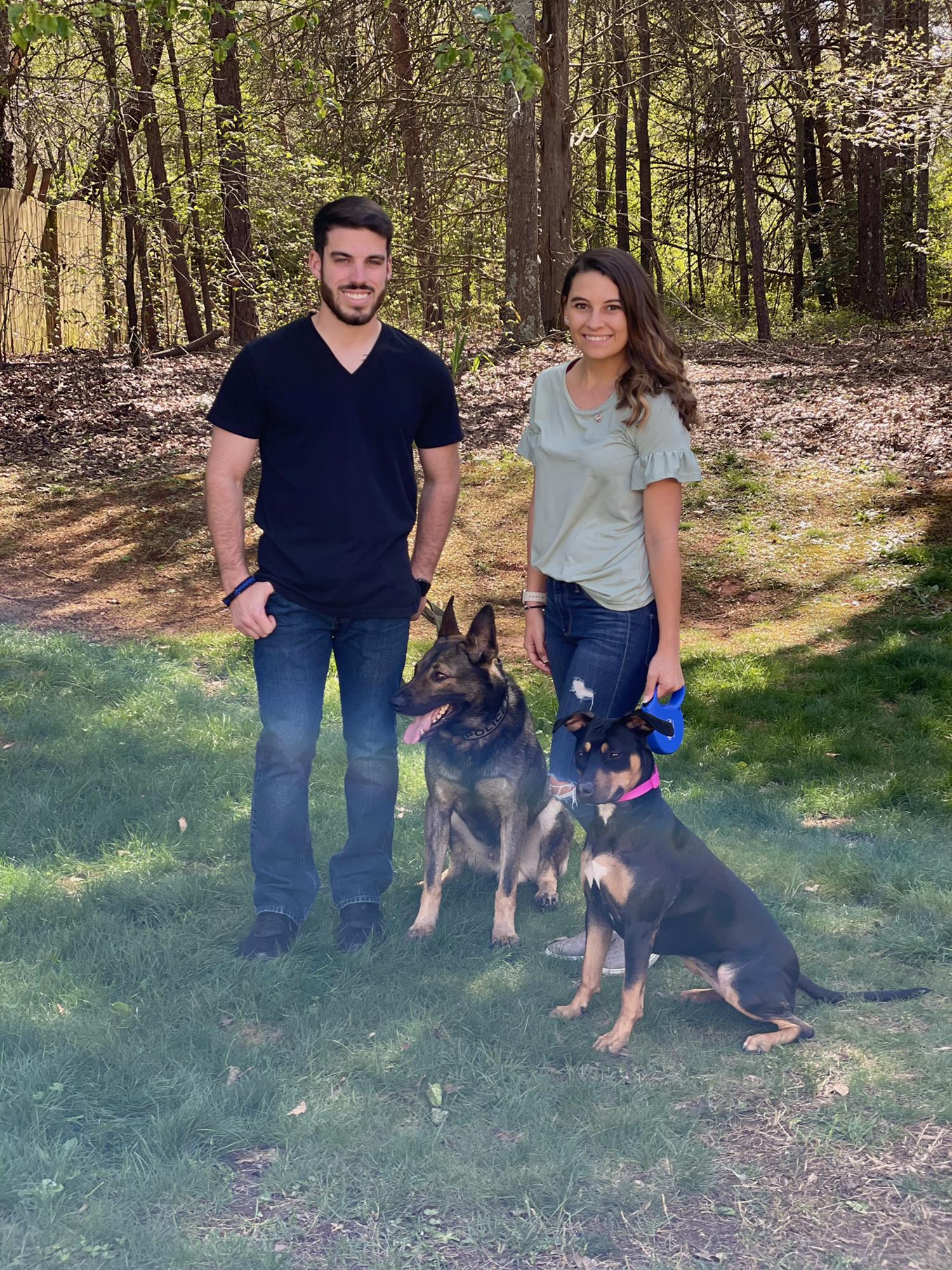 Our little family! Our pups Ellie and Maui.