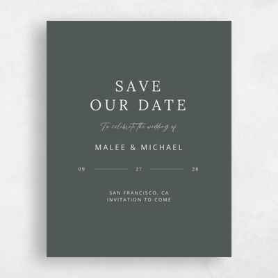 Green Standard Wedding Save the Date - Keanu Classic