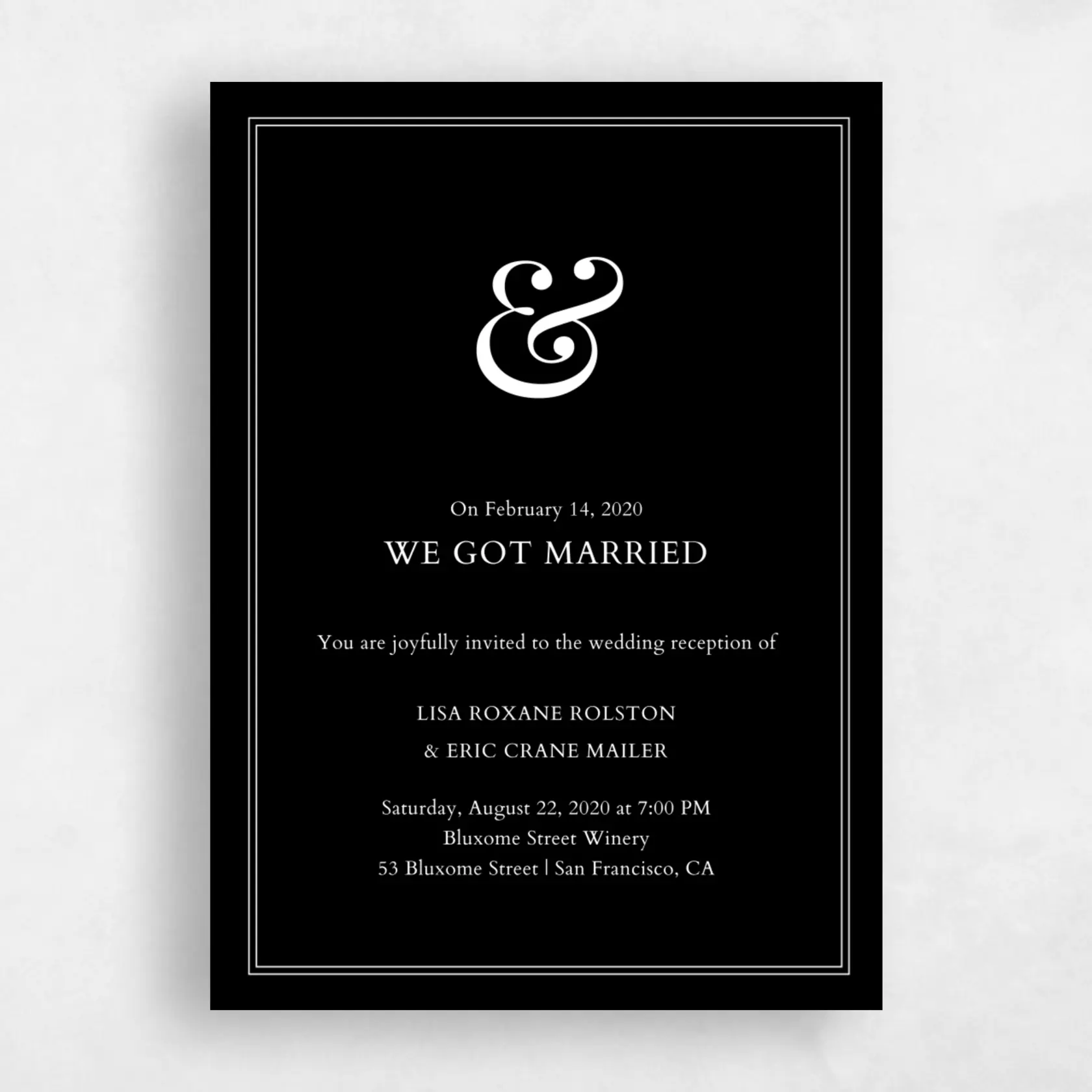 Invitation - Verona Elopement preview