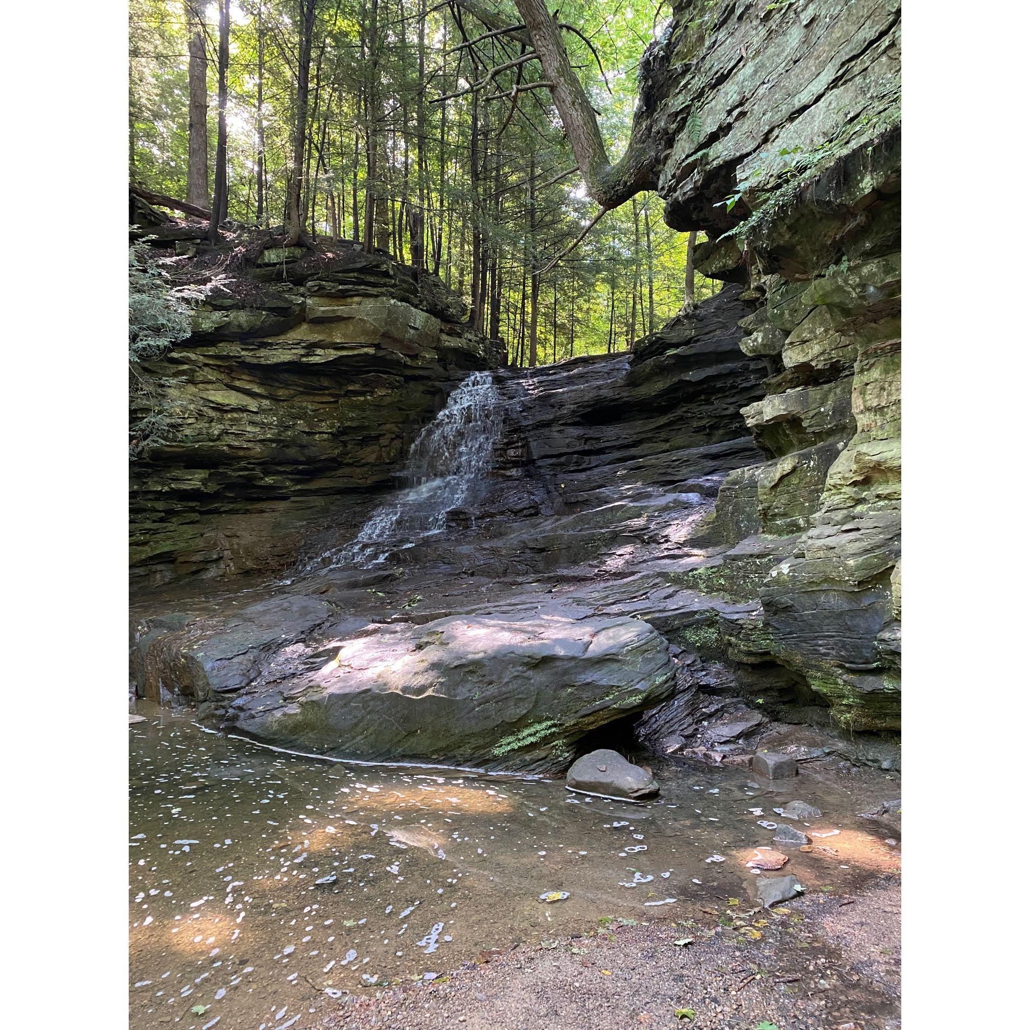 This waterfall was the backdrop of the proposal