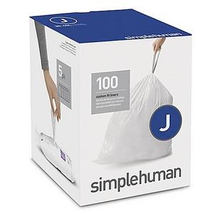 simplehuman® Code J 100-Pack 38-40-Liter Custom Fit Liners in White