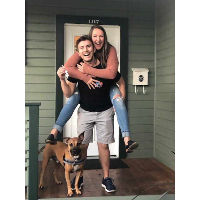 Getting the keys to our first house we bought together!