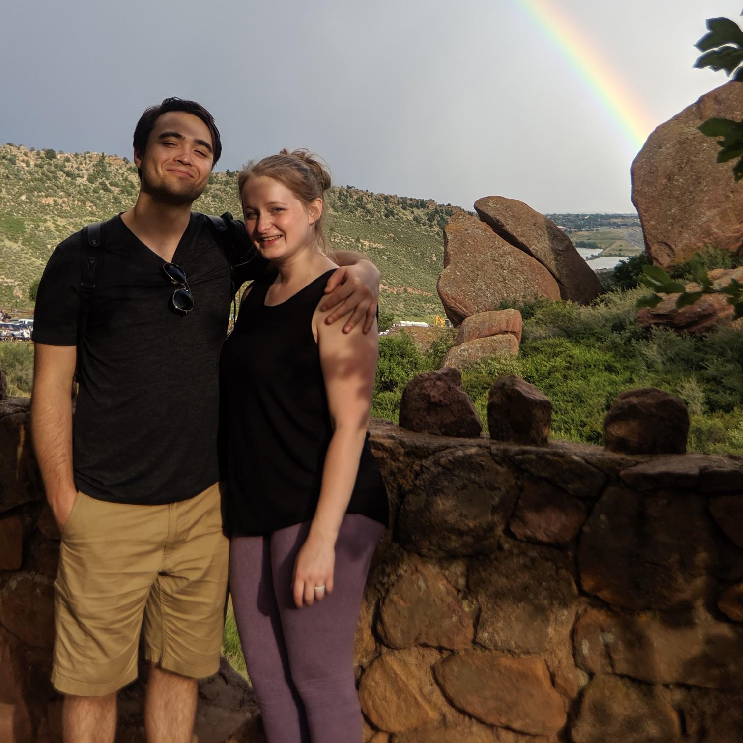 Summer 2019. We had a fun trip to Denver, CO to visit Mike's cousin Matt. There was a beautiful rainbow at the end of our hike at Red Rocks.