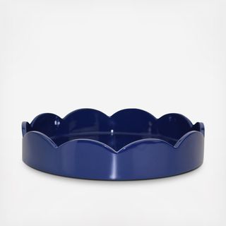 Scalloped Small Round Lacquered Tray