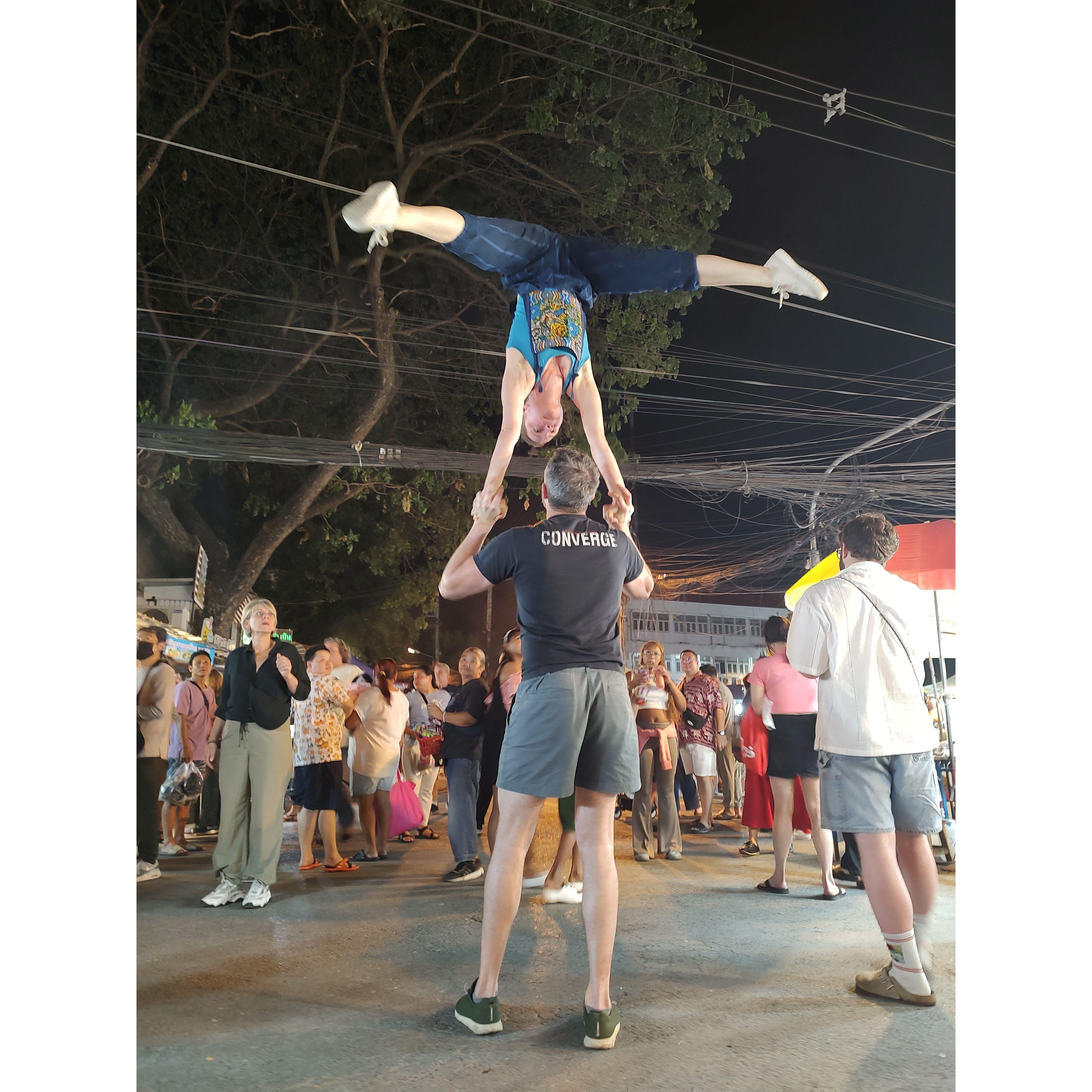 Unpaid performance (at Luka's insistence 🙄) at a Chiang Mai night market