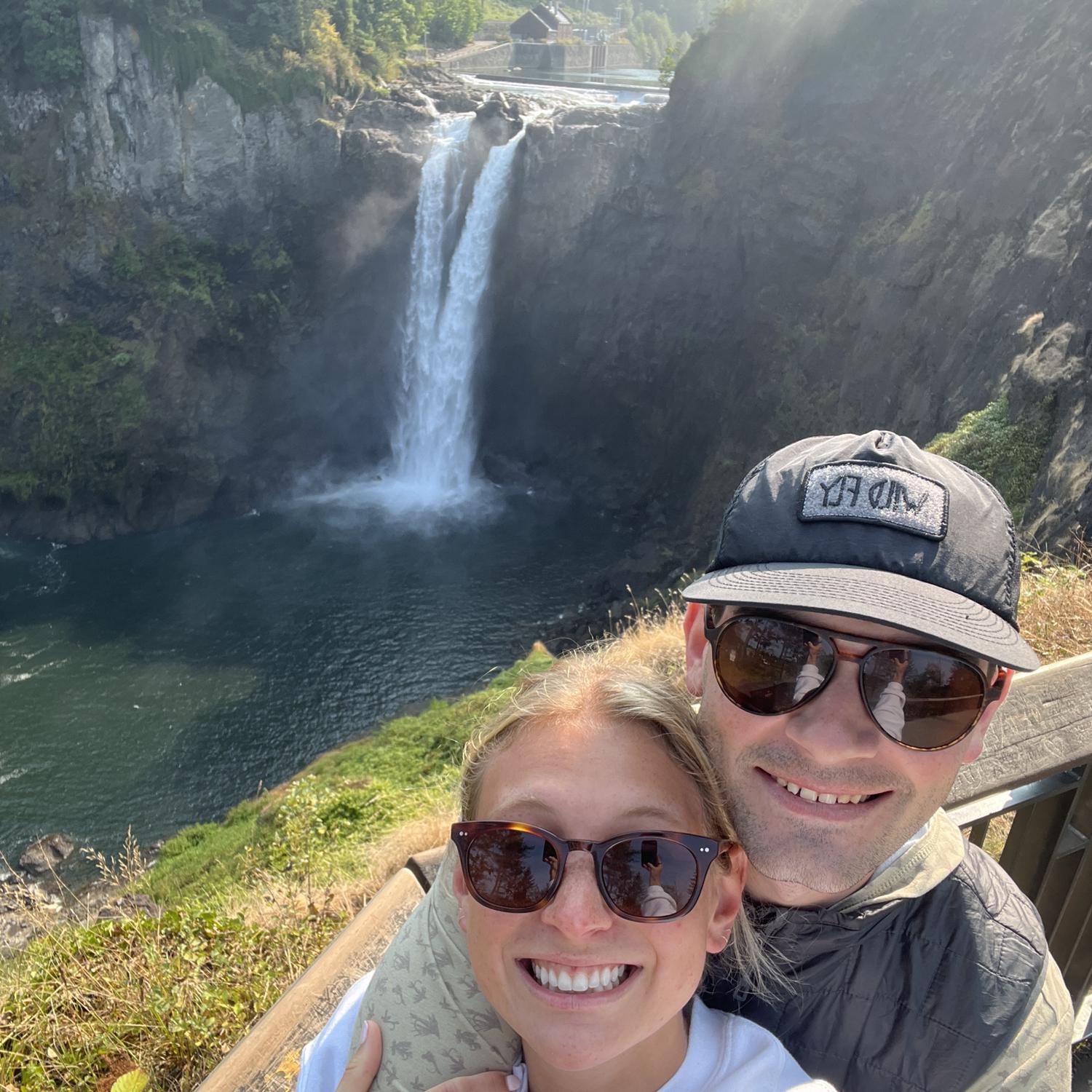 The day after engagement! Took some time for ourselves and enjoyed a beautiful hike around Snoqualmie Falls.