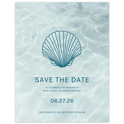 Iceberg, Blue Wedding Digital Save the Date - Waterview Portrait