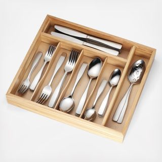 Madison 62-Piece Flatware Set with Wood Tray, Service for 12