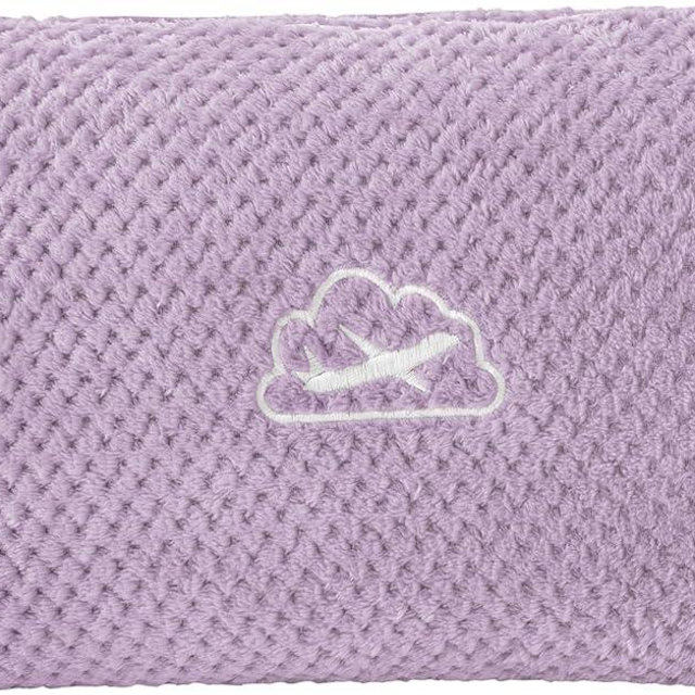 BEDELITE Travel Blanket with Bag, Ultra-Soft Jacquard Fleece Blanket with Luggage Sleeve & Backpack Clip, Airplane Blanket Travel Essentials, Lavender