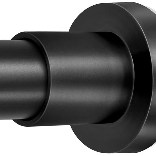 ZYRW Black Shower Curtain Rod 36-68 Inches (3-5.6ft) Non Rust Adjustable Shower Rod Spring Tension Non Slip No Drilling Stainless Steel Shower Rods for Bathroom Window