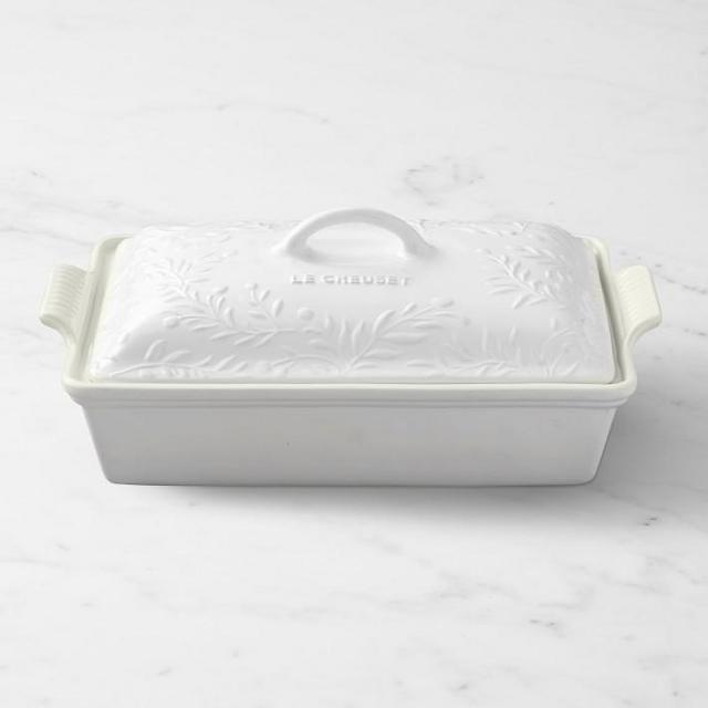 Le Creuset Olive Branch Collection Heritage Stoneware Rectangular Covered Casserole