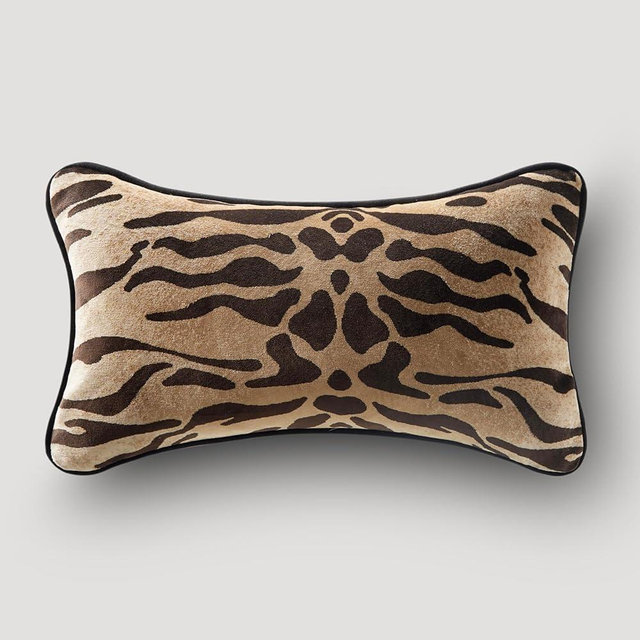 Z Gallerie Bronze Tiger Lumbar Pillow Animal-Print Accent Pillow - Bronze