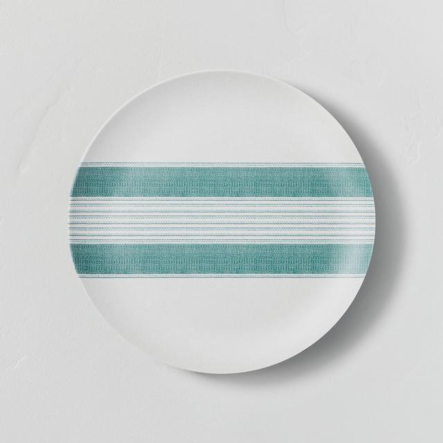 Bamboo Melamine Center Stripes Salad Plate Teal - Hearth & Hand™ with Magnolia
