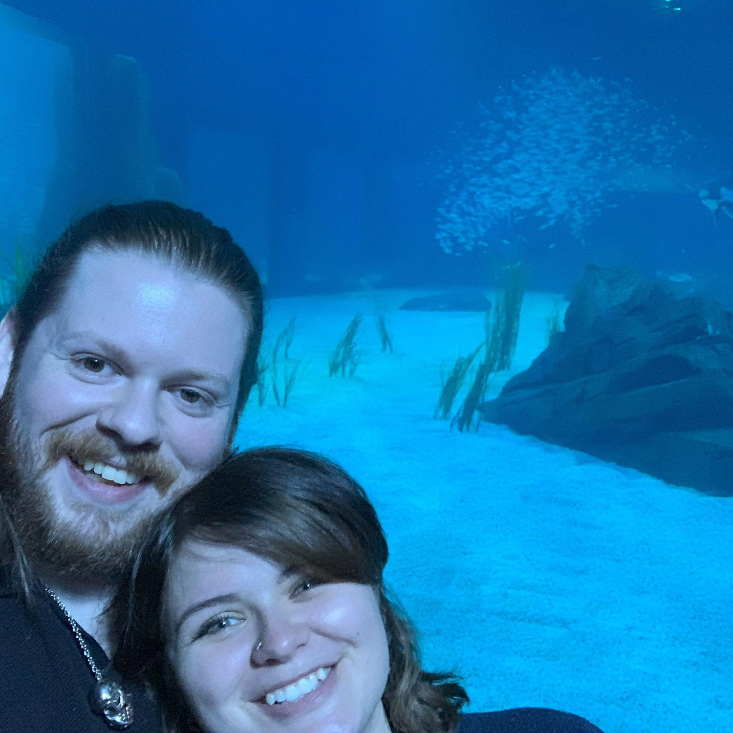 Audri surprised Jonathan with a trip to the Georgia Aquarium for his birthday