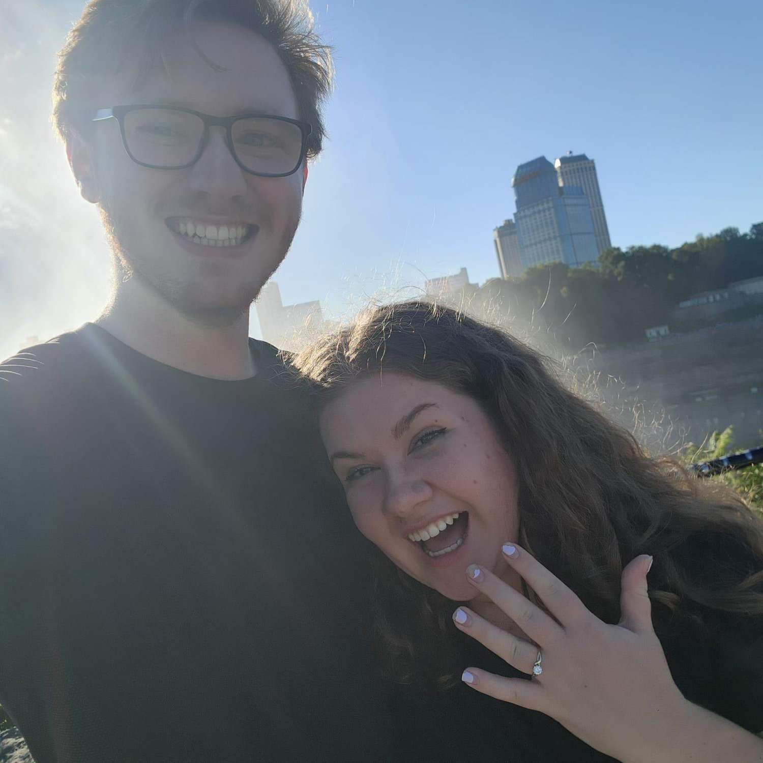 We got engaged at Niagara Falls :)