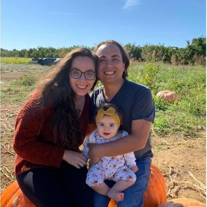 Our third pumpkin patch together, Charlotte's first.