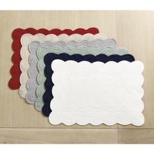 Marseille Rectangular Quilted Placemats - Set of 4 - White