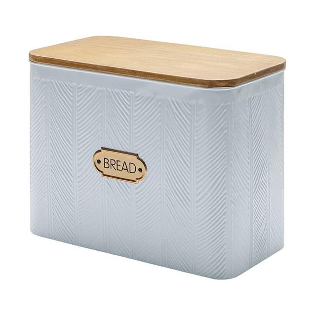 NIKKY HOME Extra Large Space Saving Farmhouse Bread Box With Cutting Board Lid - Holds 2 Loaves - Vertical Breadbox Bread Storage Bin Holder for Kitchen Countertop, White