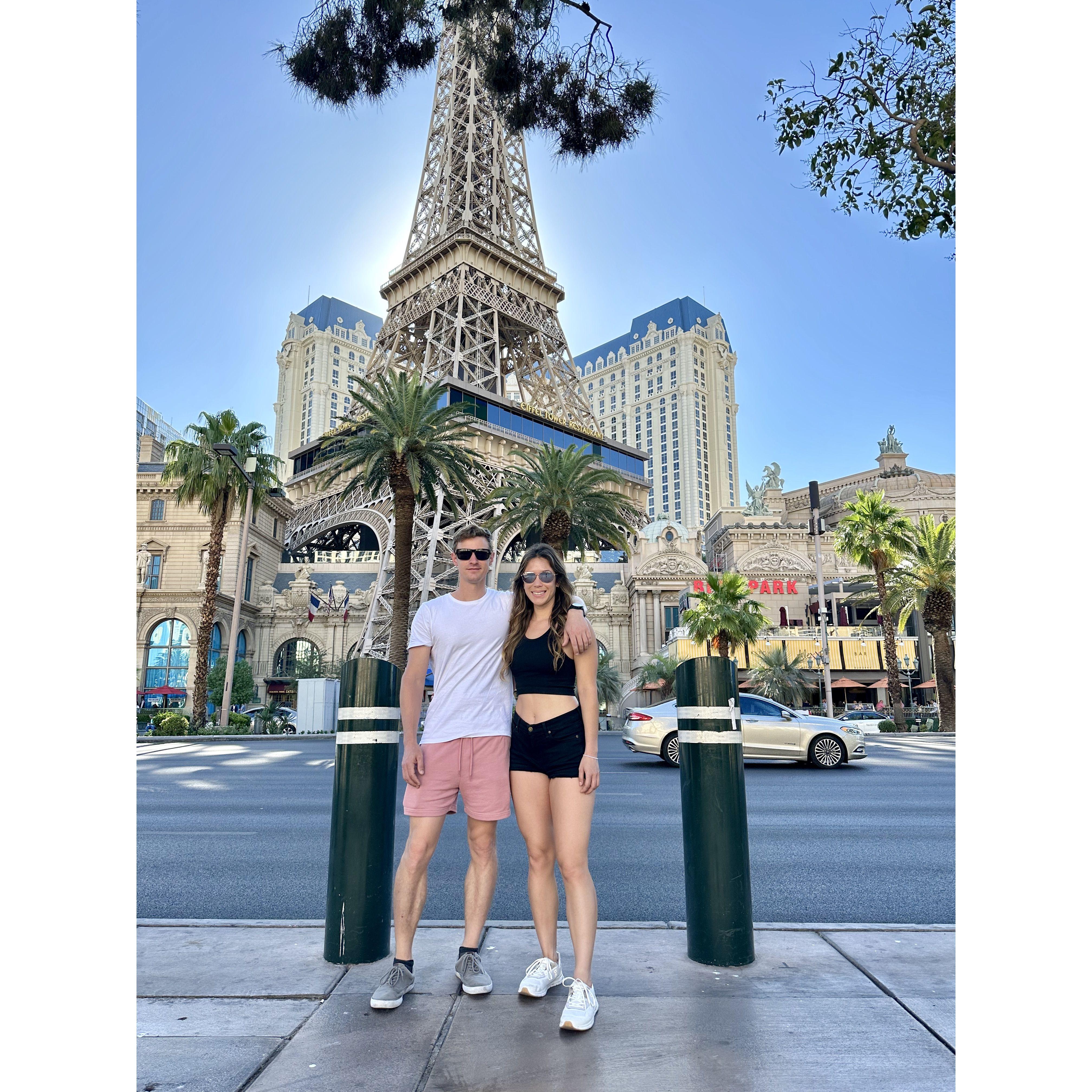 The Eiffle Tower in Paris, France. Just kidding! The Las Vegas strip.