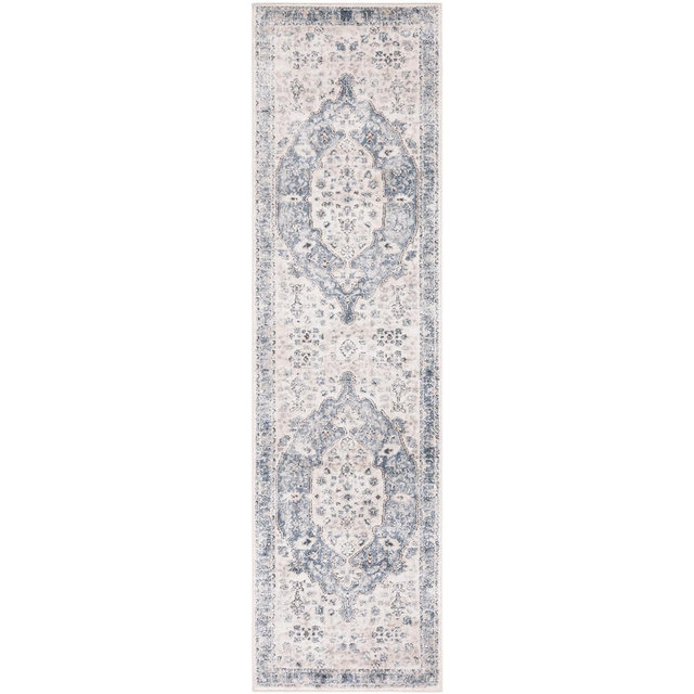 Oregon ORE896 Power Loomed Indoor Runner Rug - 2'2"x6' - Beige/Grey - Safavieh