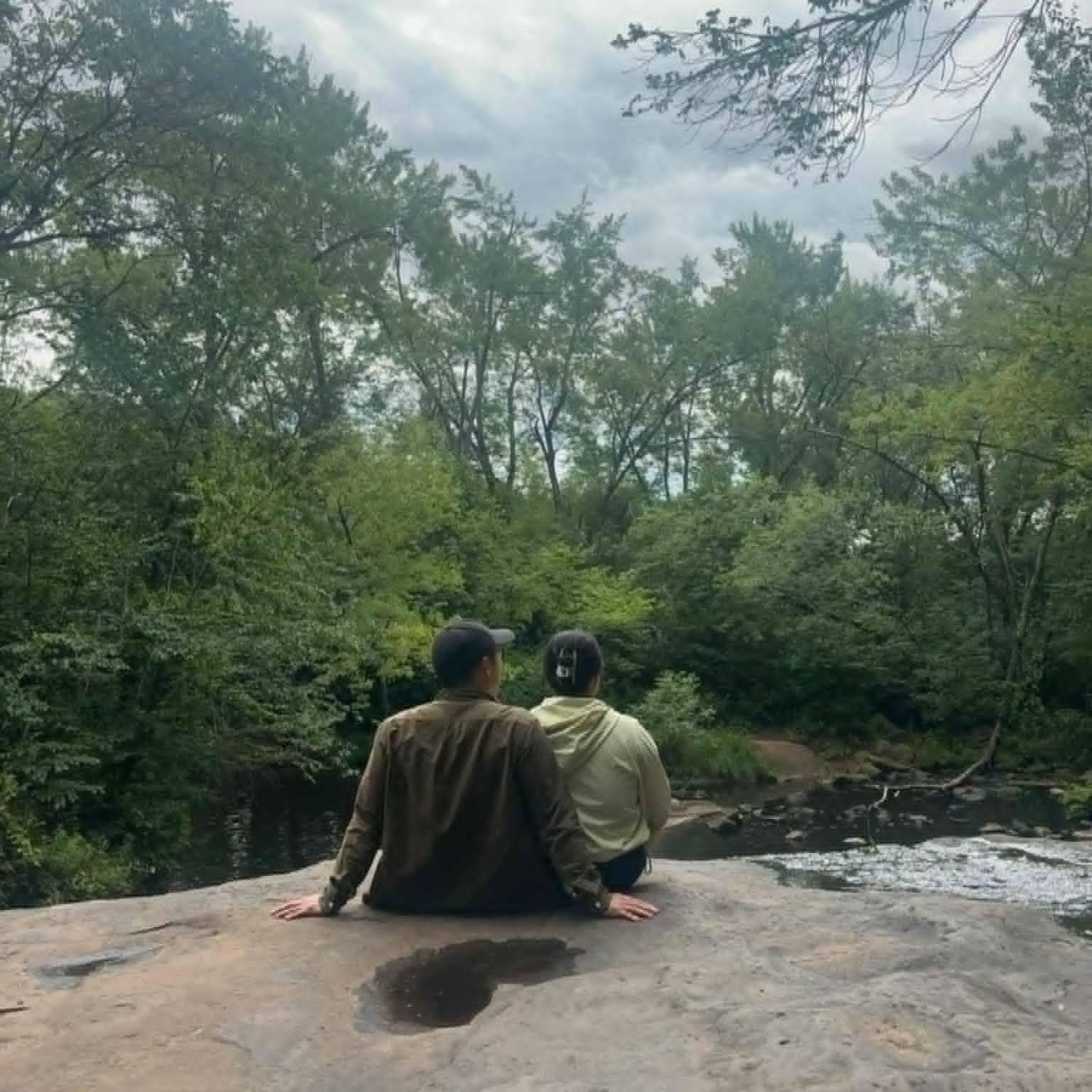 Hiking on cabin trip.