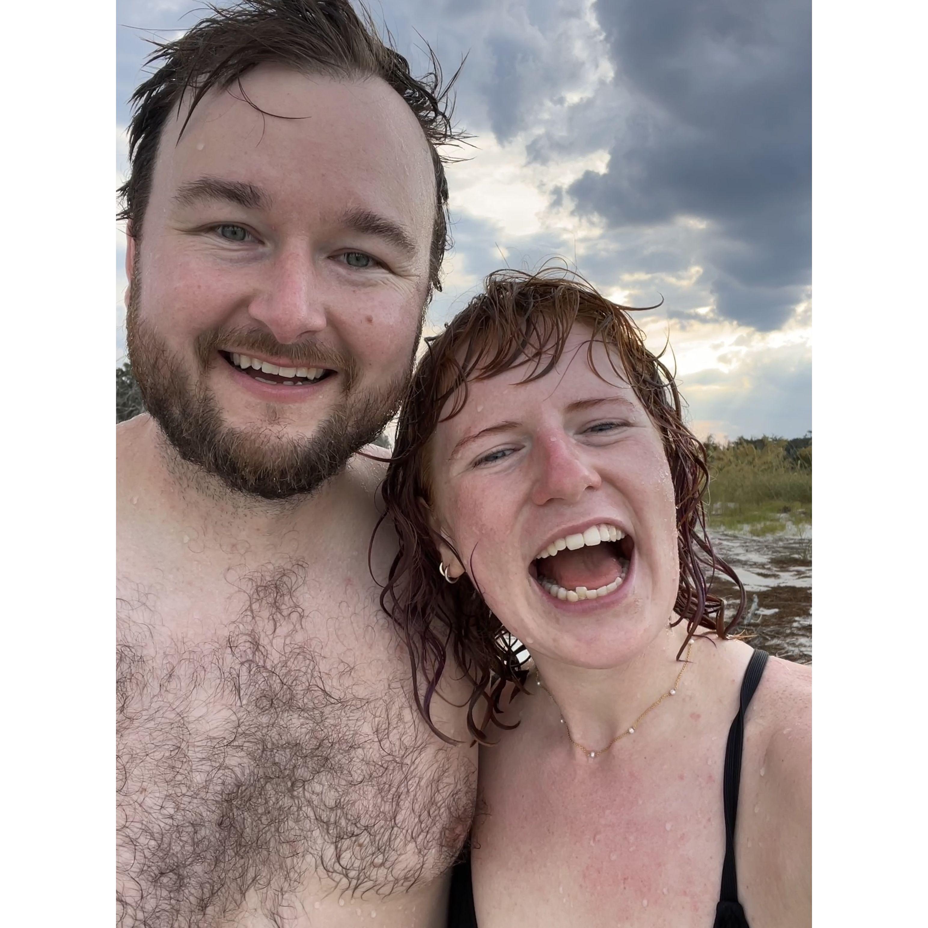 Summer beach selfie