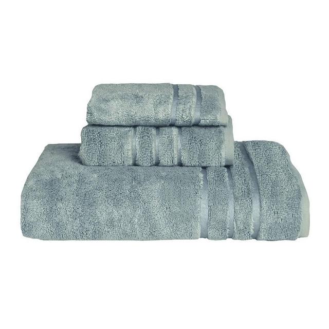 Cariloha 600 GSM Bamboo & Turkish Cotton 3 Piece Towel Set - Odor Resistant, Highly Absorbent - Set Includes 1 Bath Towel, 1 Hand Towel & 1 Washcloth - 1-Year Limited Quality Warranty - Ocean Mist