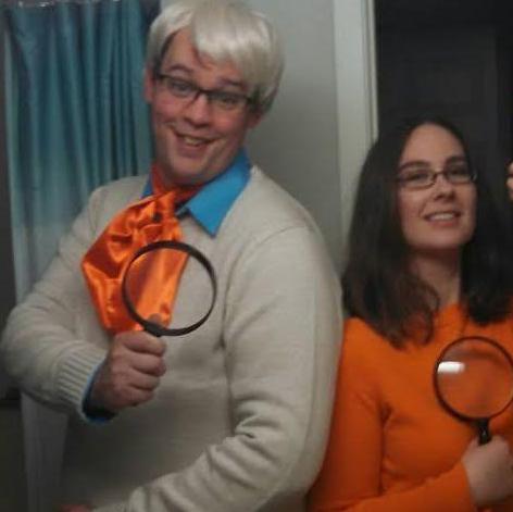 We love Halloween! Even if Chris has to shave his beard to be Fred from Scooby Doo!